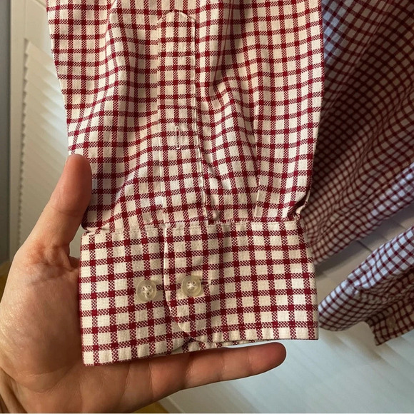 Tommy Hilfiger Women’s Long Sleeve Button Down Cotton Red White Plaid Size XL - Picture 13 of 16